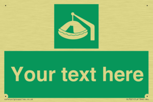 Custom sign Safe condition Davit-launched liferaft